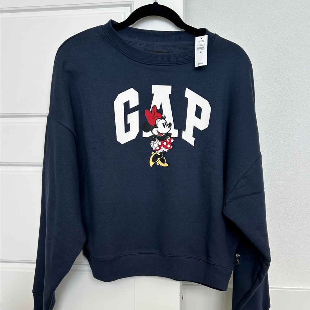 NEW NWT GAP Navy Blue Minnie Mouse Graphic Sweatshirt Size Medium M